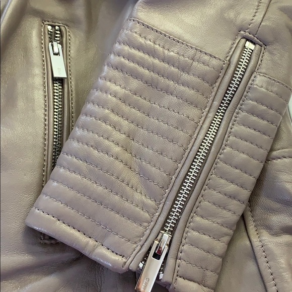 Mango taupe leather moto jacket - Picture 5 of 5